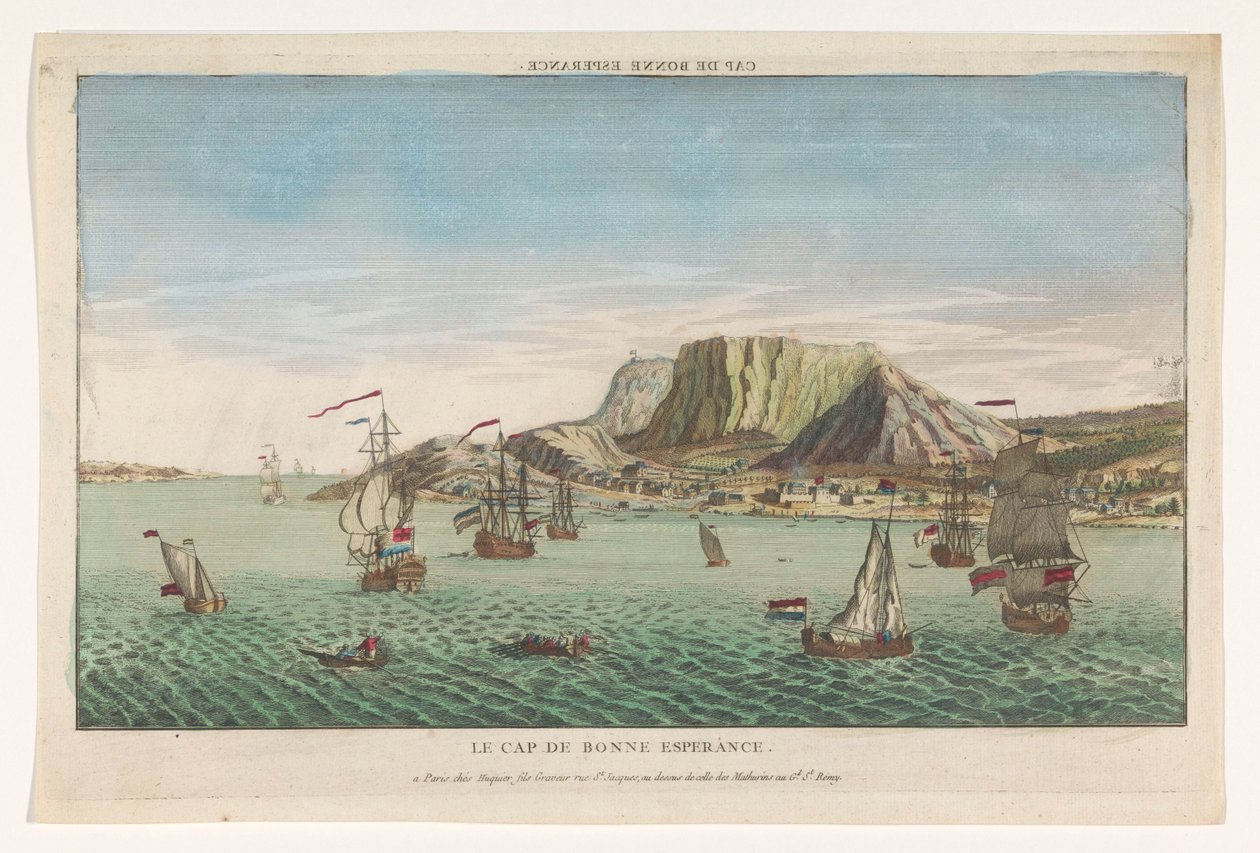 Utsikt över Godahoppsudden i Sydafrika Cap de Bonne Esperance (titel på objekt) av Jacques Gabriel Huquier