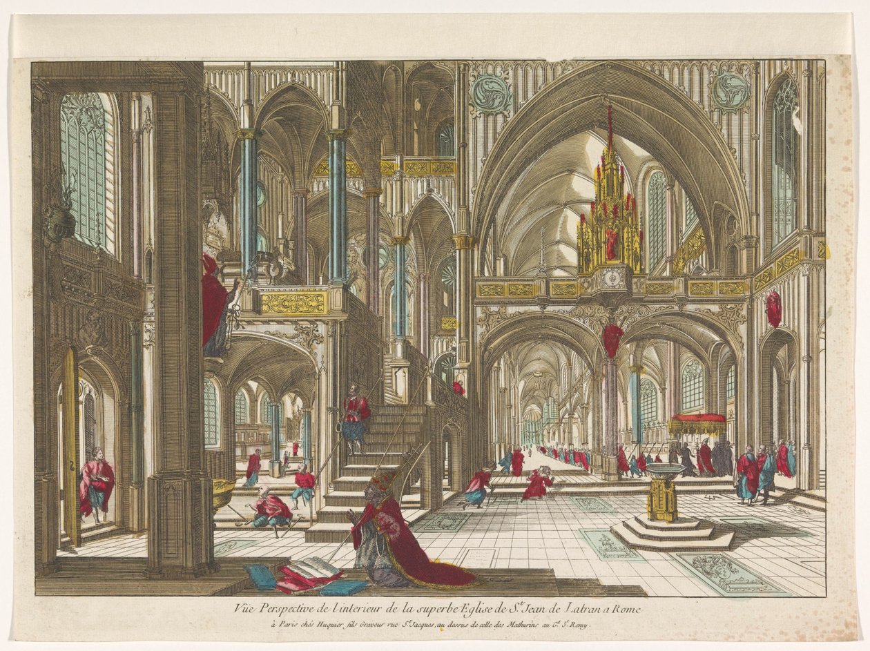 Vy över interiören av kyrkan Saint John Lateran i Rom Vüe ​​​​perspective de l