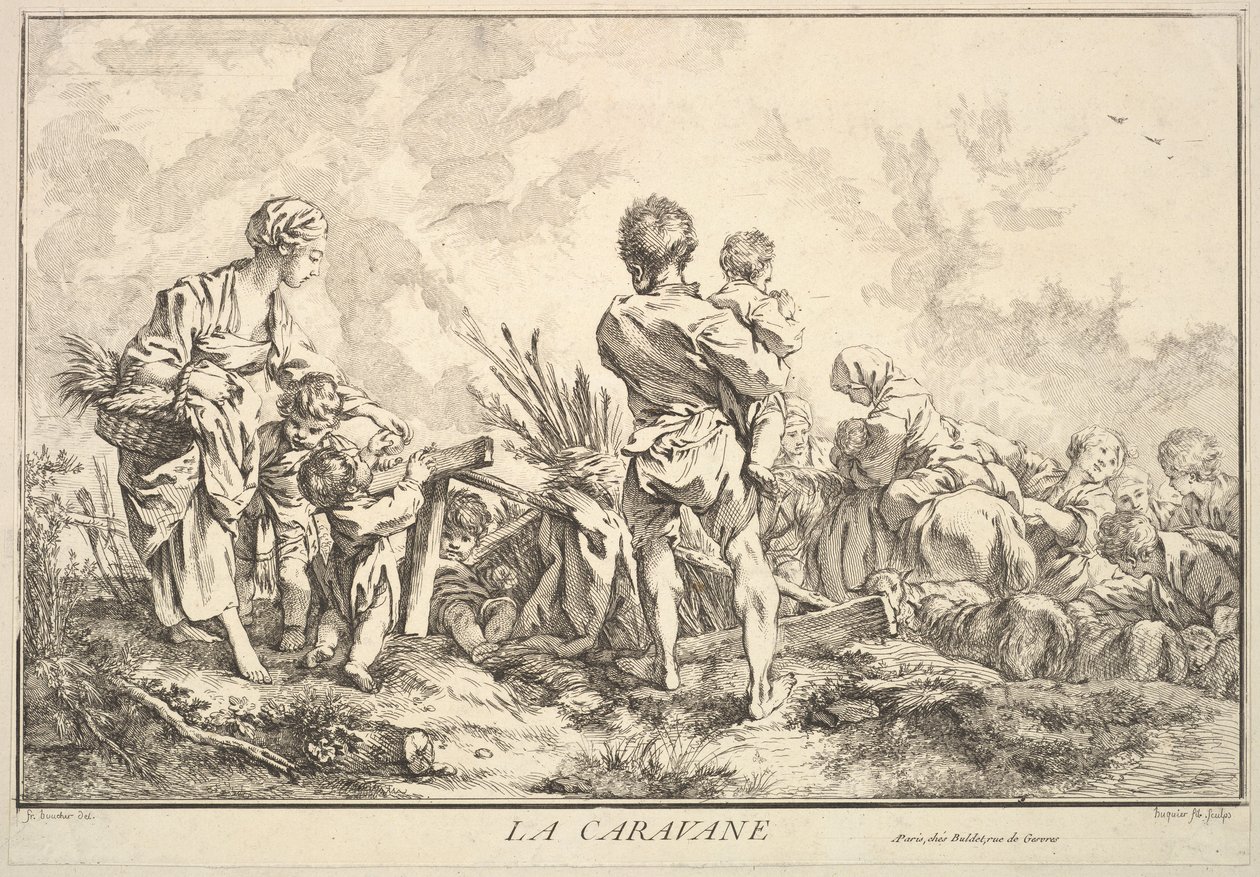 Karavanen, mitten till slutet av 1700-talet. av Jacques Gabriel Huquier