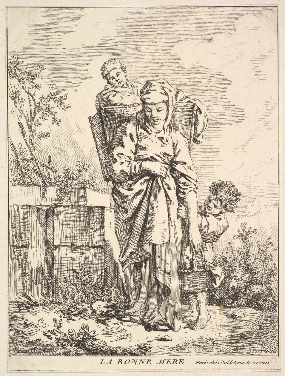 Den goda modern, 1700-talet. av Jacques Gabriel Huquier