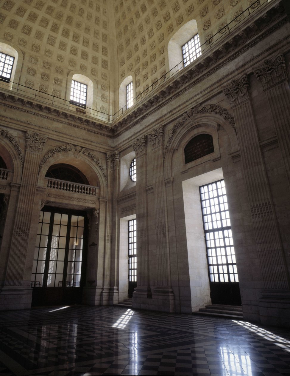 Barockarkitektur: Hotel Dieu (1741-1748) av arkitekten Jacques Germain (Jacques-Germain) Soufflot (1713-1780). Invändig vy. Lyons, Rhone (69). av Jacques Germain Soufflot
