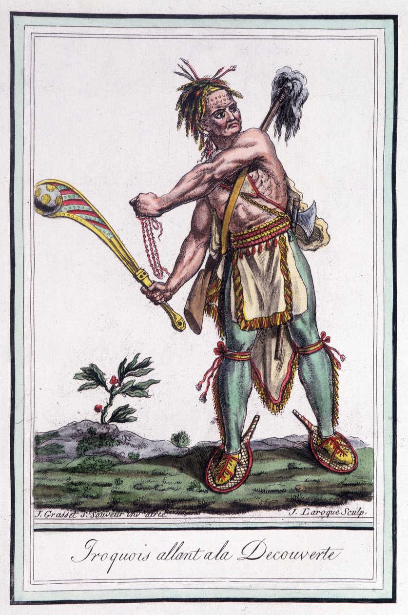 Iroquois "" går till upptäckten"" - i "" Encyclopedia of travels"" av Grasset St Sauveur, Paris av Jacques Grasset de Saint Sauveur