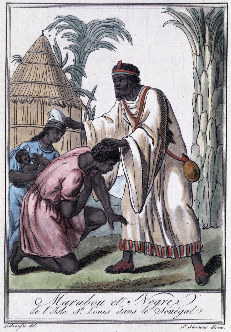 Marabou från Saint Louis Island, Senegal - i "" Encyclopedia of Travels"" av Grasset Saint Sauveur, red. Paris 1796 av Jacques Grasset de Saint Sauveur
