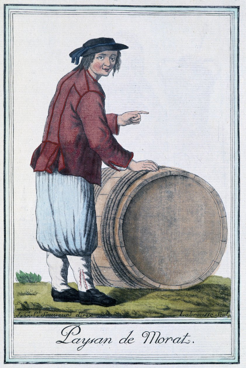 Peasant de Morat (Schweiz) - i "" Encyclopedia of Travels"" av Grasset St Sauveur, red. 1796 av Jacques Grasset de Saint Sauveur