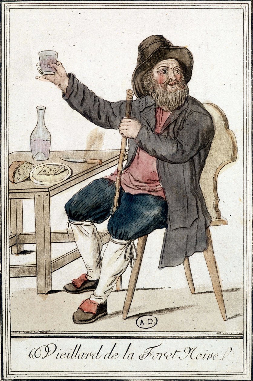 Gammal man från Schwarzwald - i "" Encyclopedia of Travels""" av J. Grasset Saint-Sauveur av Jacques Grasset de Saint Sauveur
