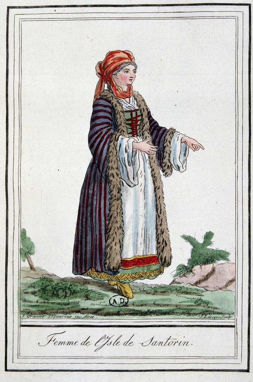 Kvinna på ön Santorini av Jacques Grasset de Saint Sauveur