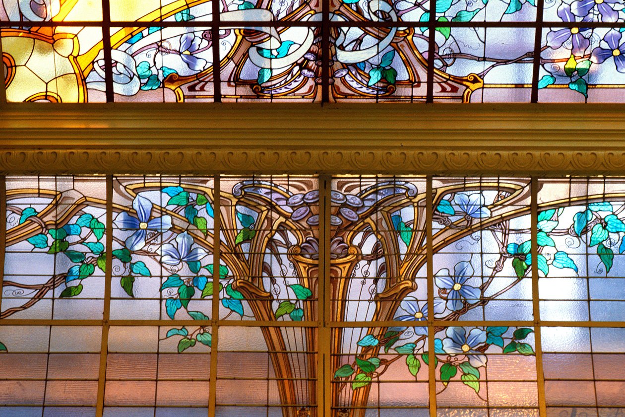 Nancy (avdelning 54), Art Nouveau, "" La verriere aux Clematites"" (1901), Målat glas av Jacques Gruber (1870-1936) av Jacques Gruber