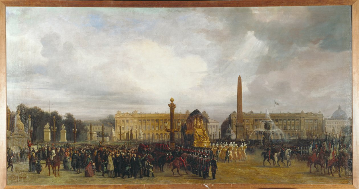 Ceremoni för återlämnandet av askan efter kejsar Napoleon I 1840 ... av Jacques Guiaud