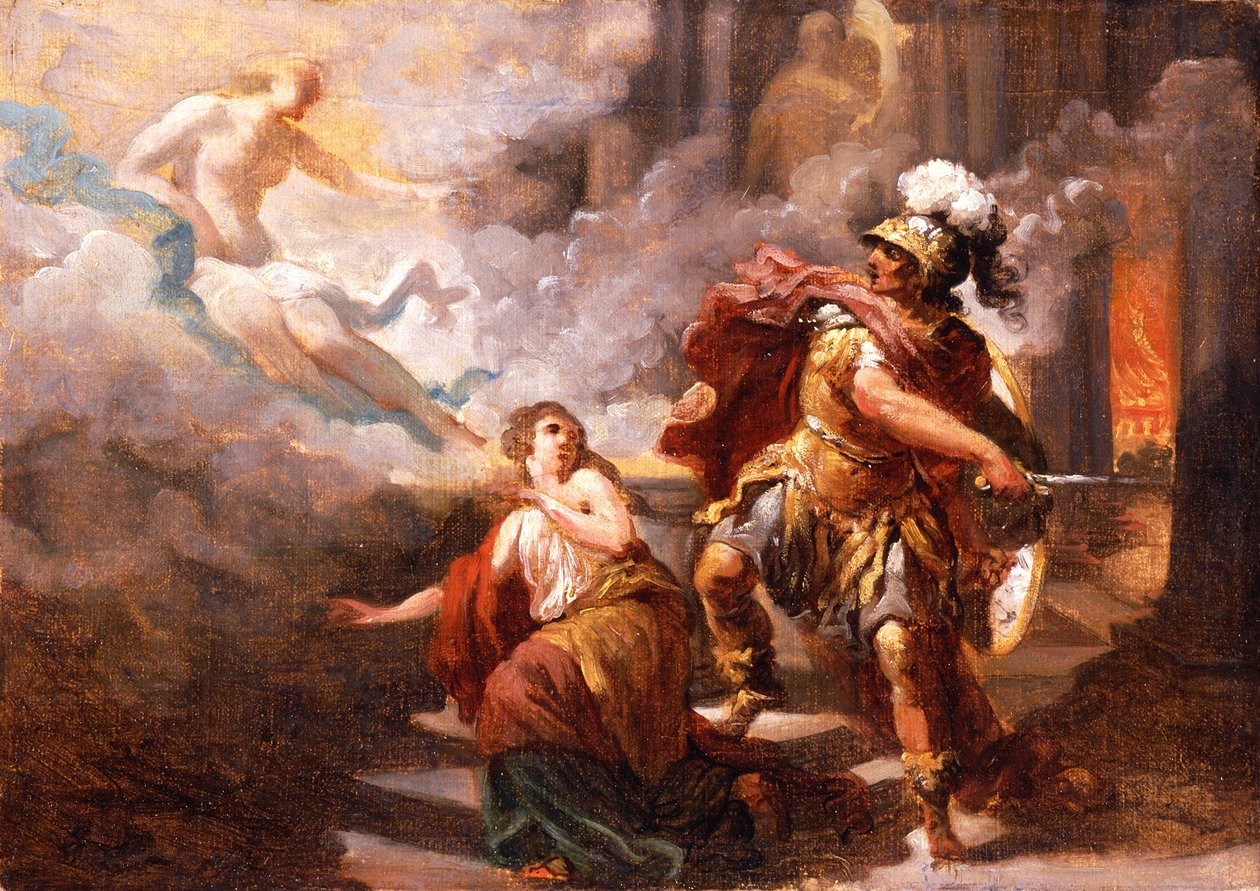 Helen räddad av Venus från Aeneas vrede, 1779 av Jacques Henri Sablet