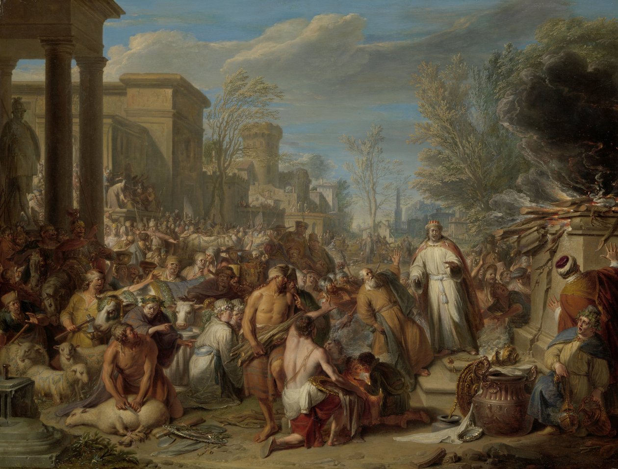 Jerobeam offrar till idolerna Jerobeams avgudadyrkan av Jacques Ignatius de Roore