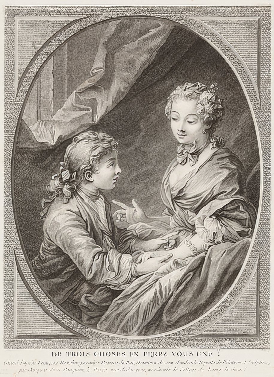 Av tre saker kommer du att göra det till en?. 1768 av Jacques Jean Pasquier