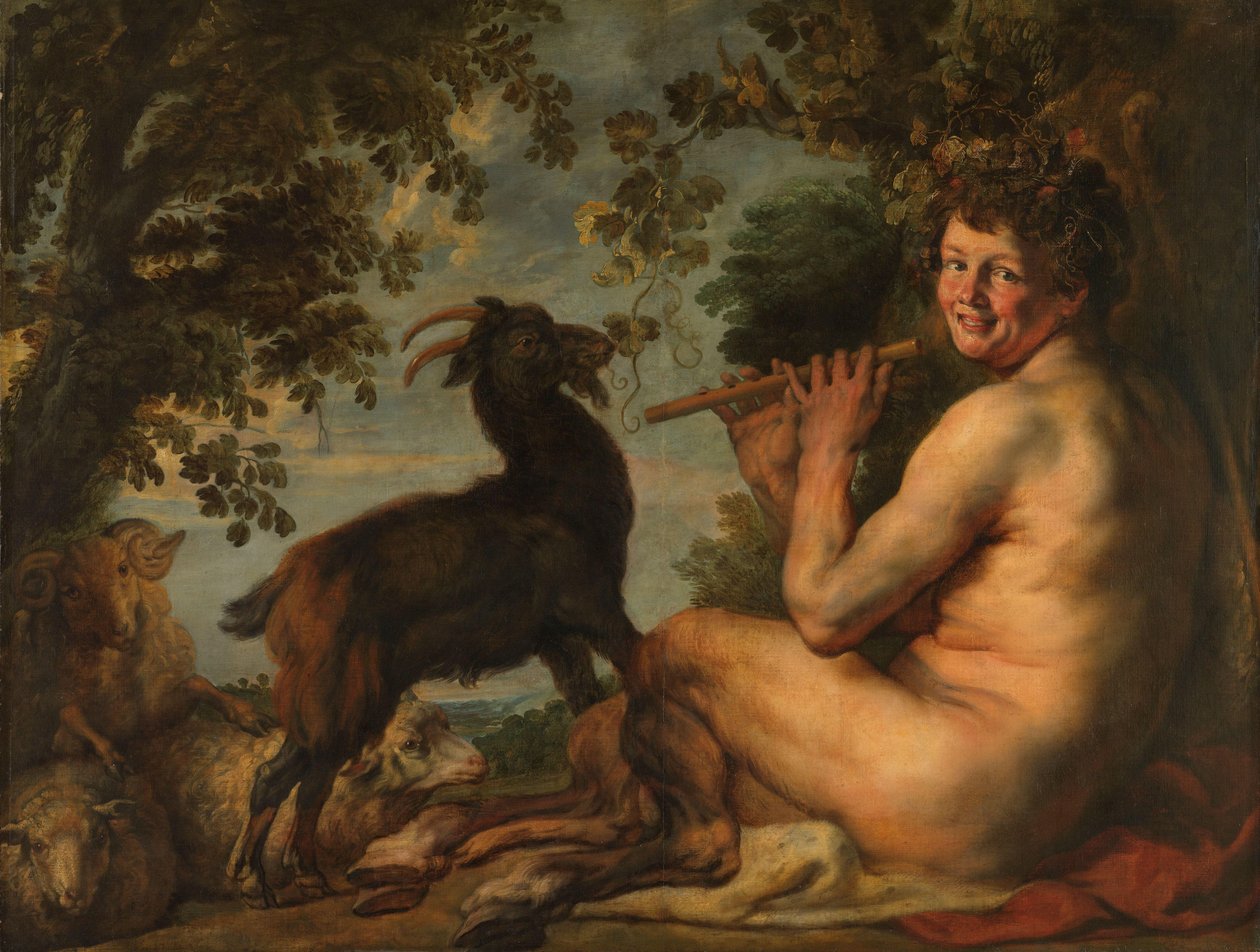 En Satyr Pan som vårdar sin flock av Jacques Jordaens