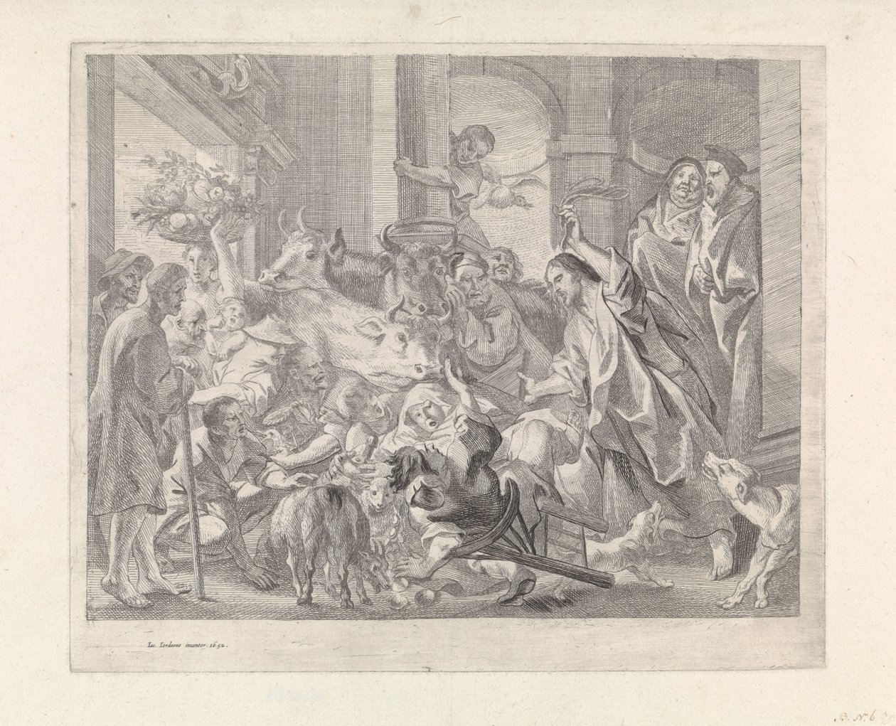 Kristus driver ut köpmännen från templet av Jacques Jordaens