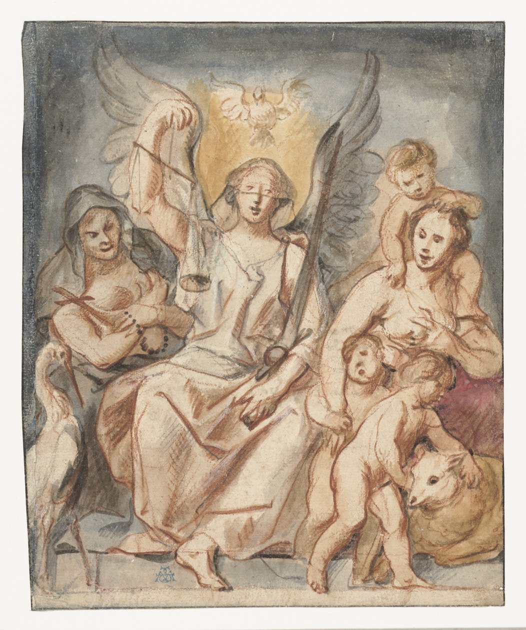 Rättvisa, sittande mellan tro och kärlek av Jacques Jordaens