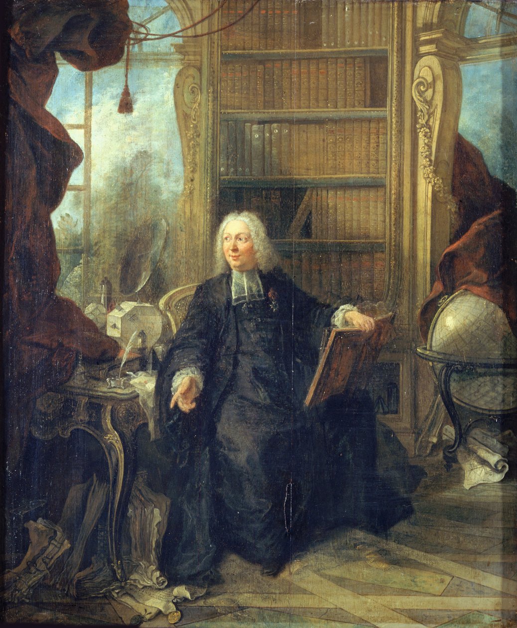 Porträtt av Jean-Antoine Nollet 1700-1770, ca. 1740. av Jacques Lajoue de