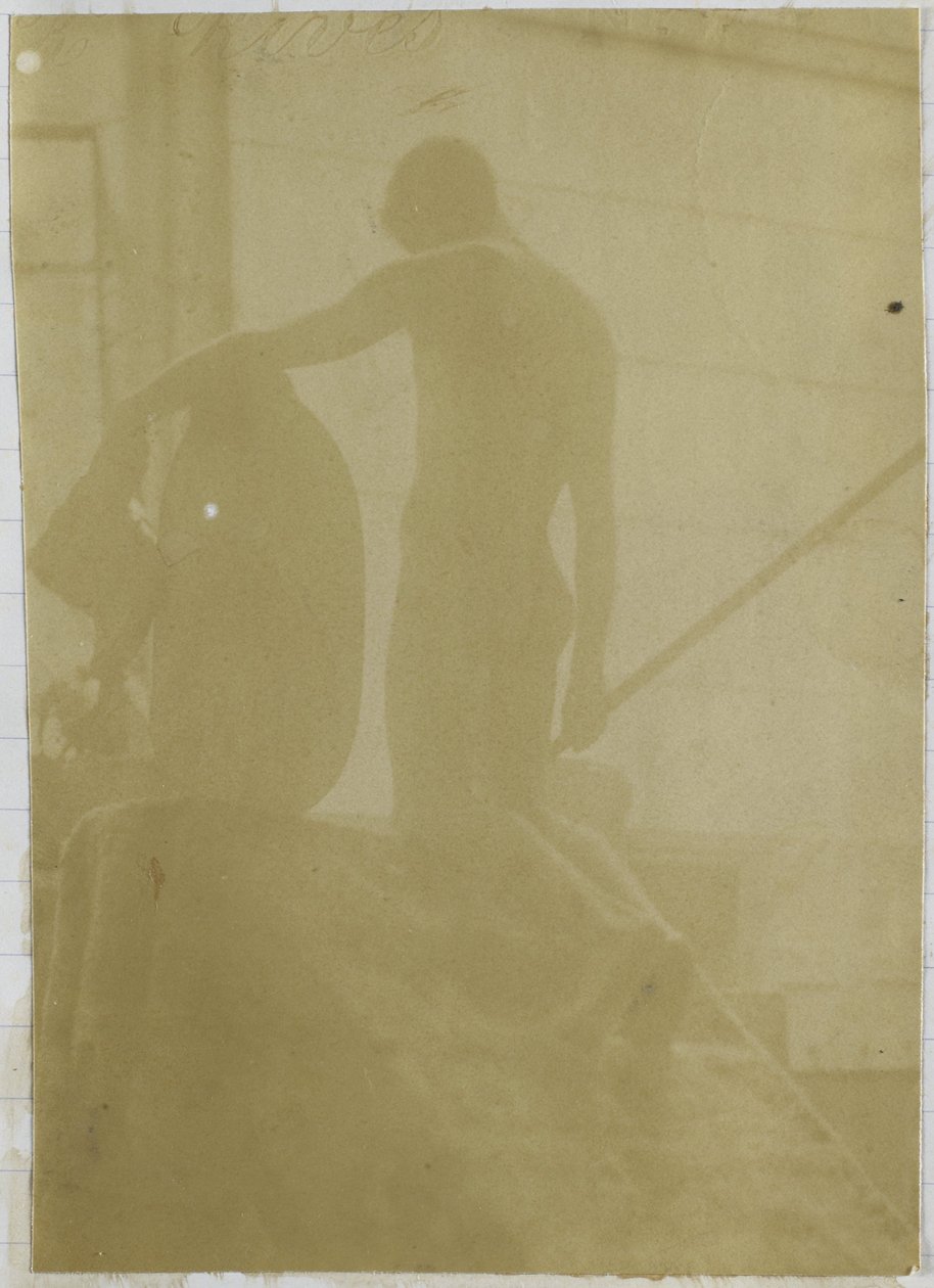 Studie av en manlig nakenmodell, knästående och sedd bakifrån, i Jacques de Lalaings studio av Jacques Lalaing (attributed to)