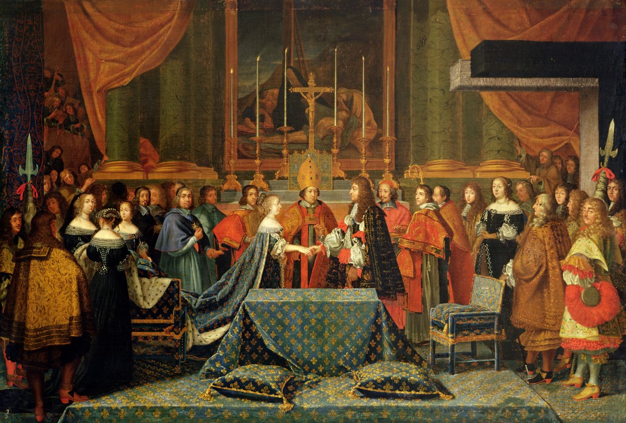 Firande av Ludvig XIV:s och Maria Theresias bröllop den 9 juni 1660 (olja på duk) av Jacques Laumosnier