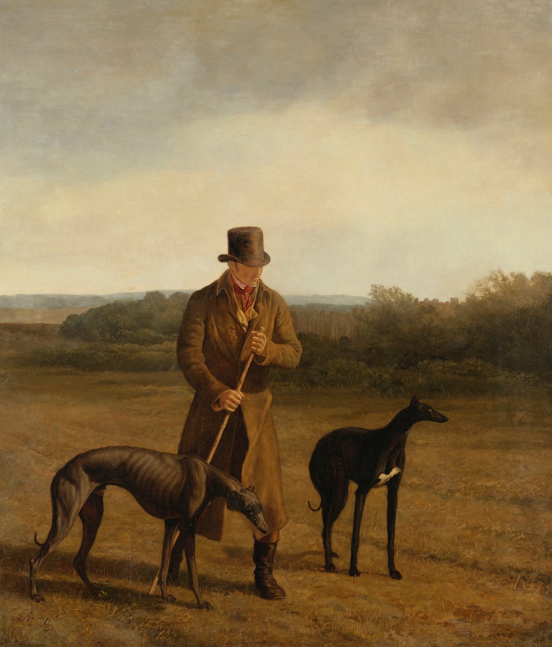 Porträtt av Lord Rivers med två vinthundar, c.1825 av Jacques Laurent Agasse