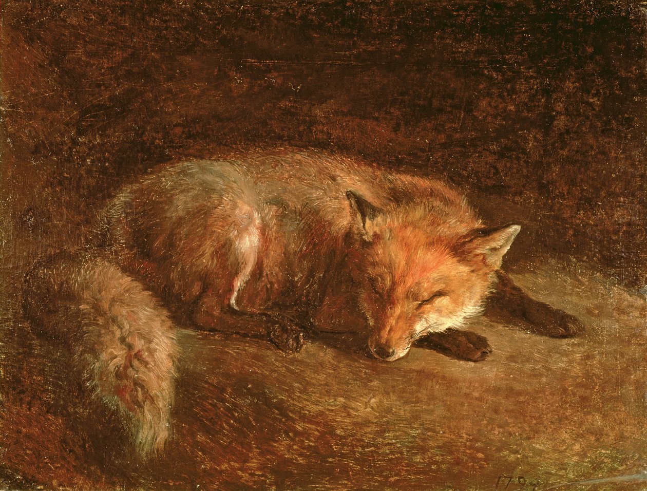 Sovande räv av Jacques Laurent Agasse