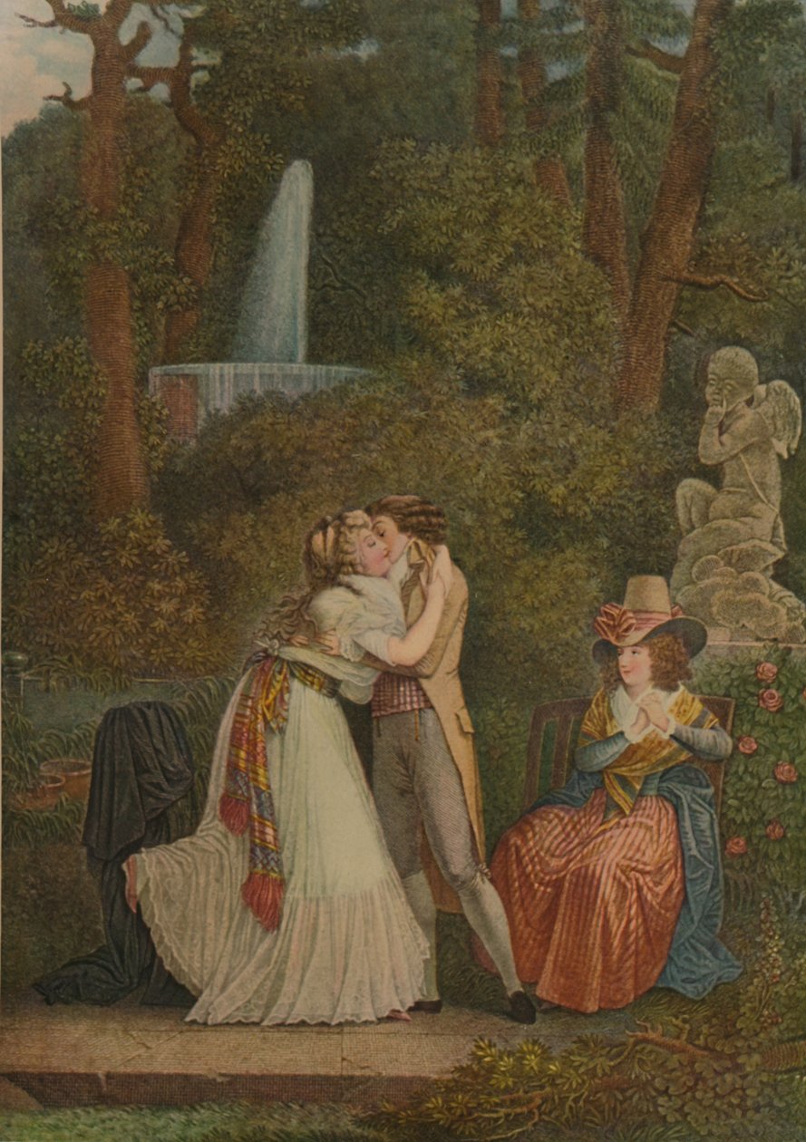 Julie, eller kärlekens första kyss, första kyssen, 1784-1799, 1913 av Jacques Louis Copia