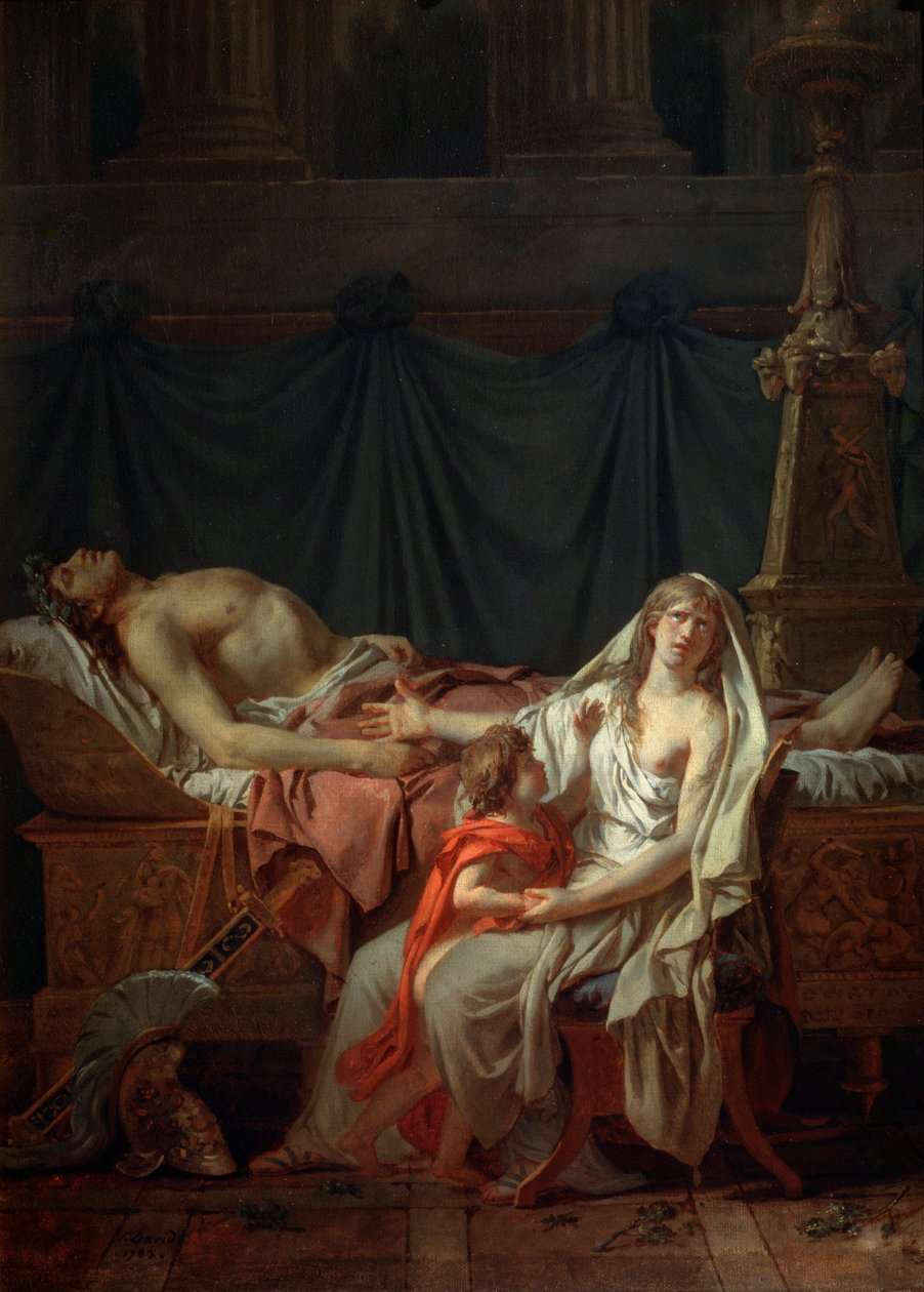 Andromache sörjer Hector, 1783. av Jacques Louis David
