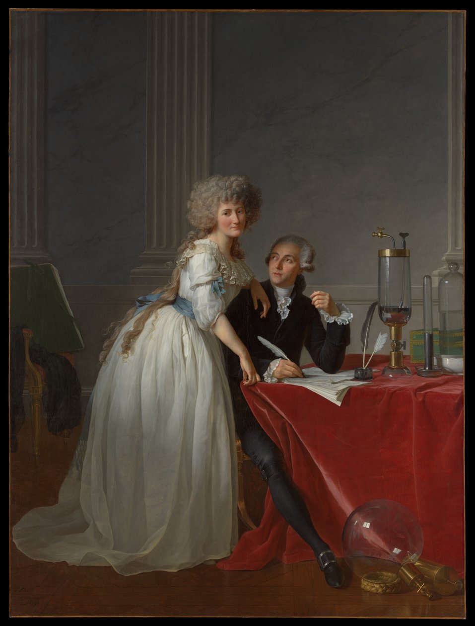 Antoine Laurent Lavoisier (1743-1794) och Marie Anne Lavoisier (Marie Anne Pierrette Paulze, 1758-1836) av Jacques Louis David
