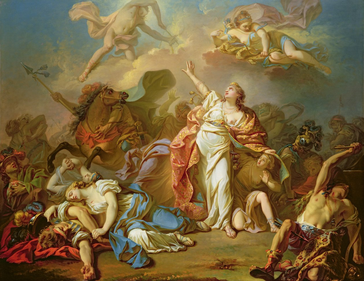 Apollon och Diana attackerar Niobes barn av Jacques Louis David