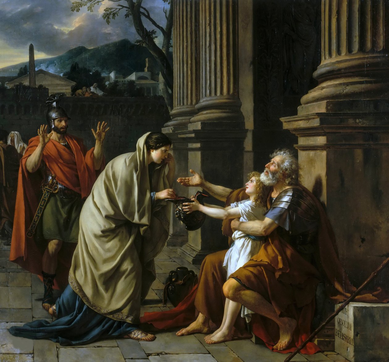 Belisarius tigger om allmosor, 1781. av Jacques Louis David
