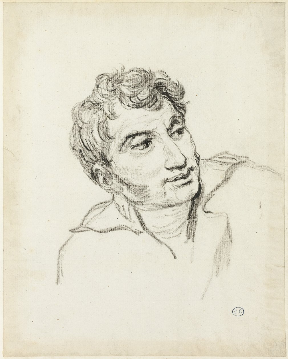 Byst av en man, huvudet vänt åt höger av Jacques Louis David