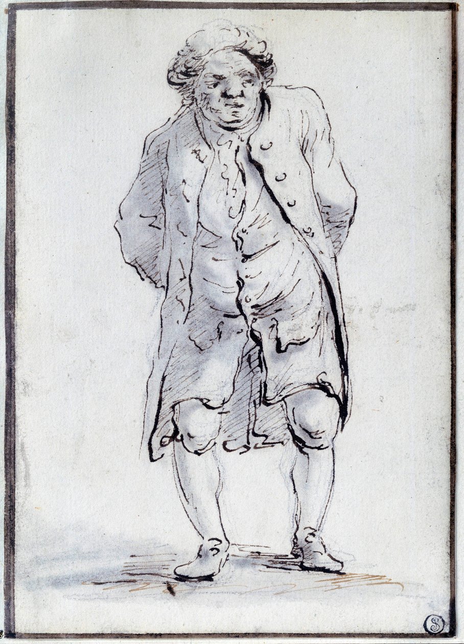 Tecknad film av Honore Gabriel (Honore-Gabriel) Riqueti, greve av Mirabeau (1749-1791) den Ain. Teckning av Jacques Louis David (1748-1825) 1700-talet. Dämpa. 0,17x0,12 m. Paris, Louvren av Jacques Louis David