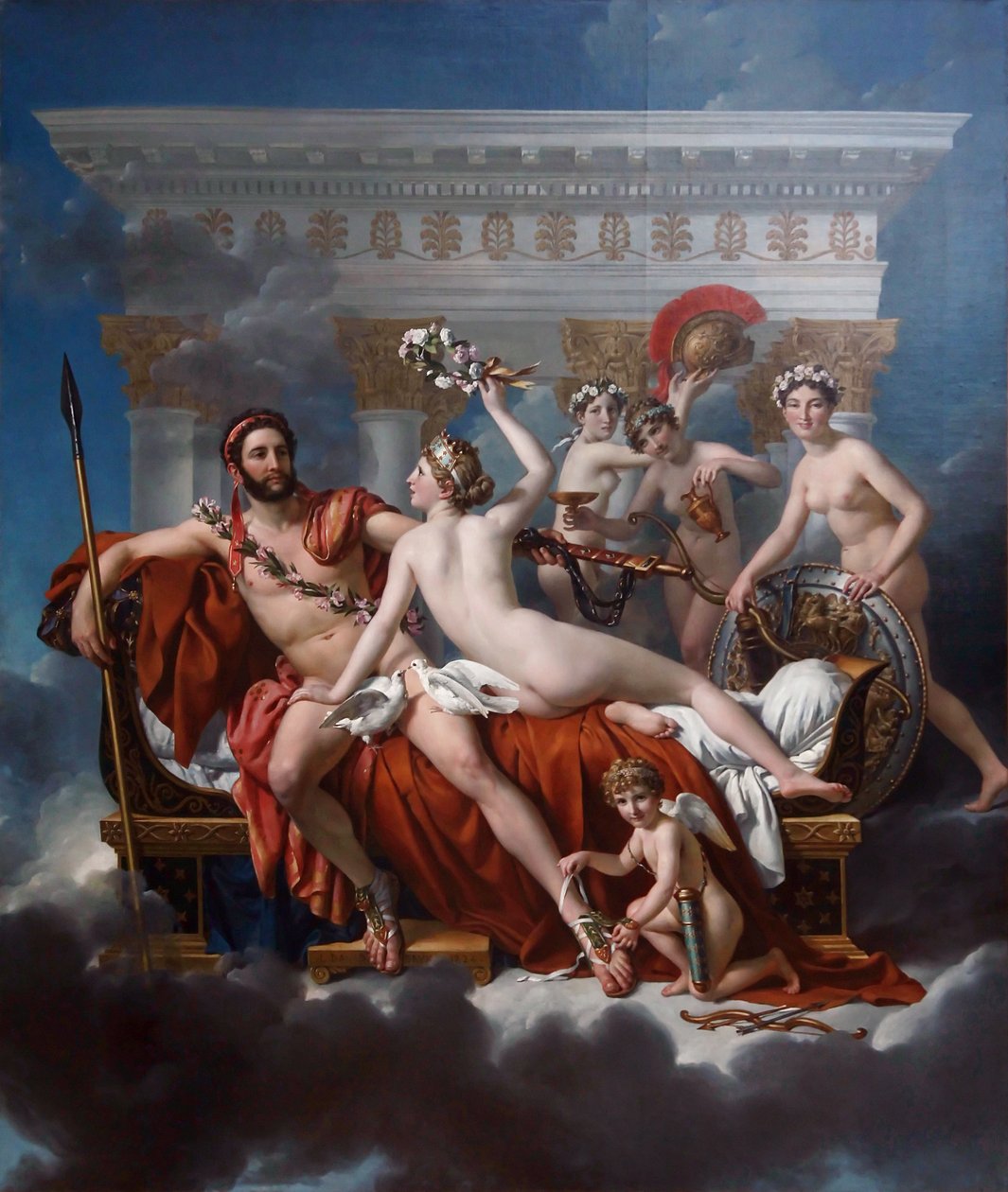 Franska: Mars désarmé par Vénus Mars som avväpnas av Venus av Jacques Louis David
