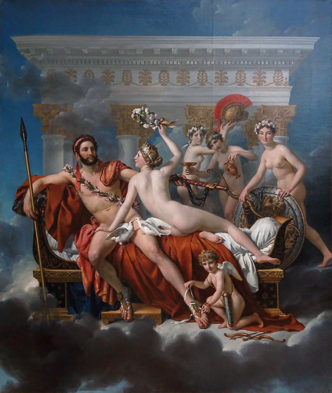 Franska: Mars désarmé par Vénus Mars som avväpnas av Venus av Jacques Louis David