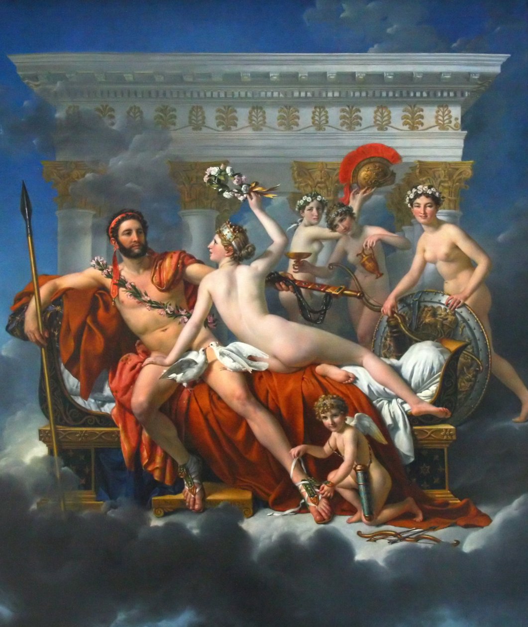 Franska: Mars désarmé par Vénus Mars avväpnad av Venus av Jacques Louis David