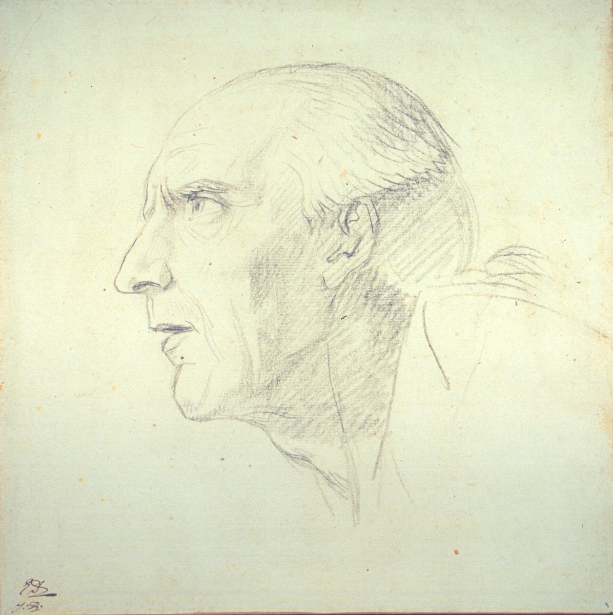 Chef för en gammal man i profil av Jacques Louis David