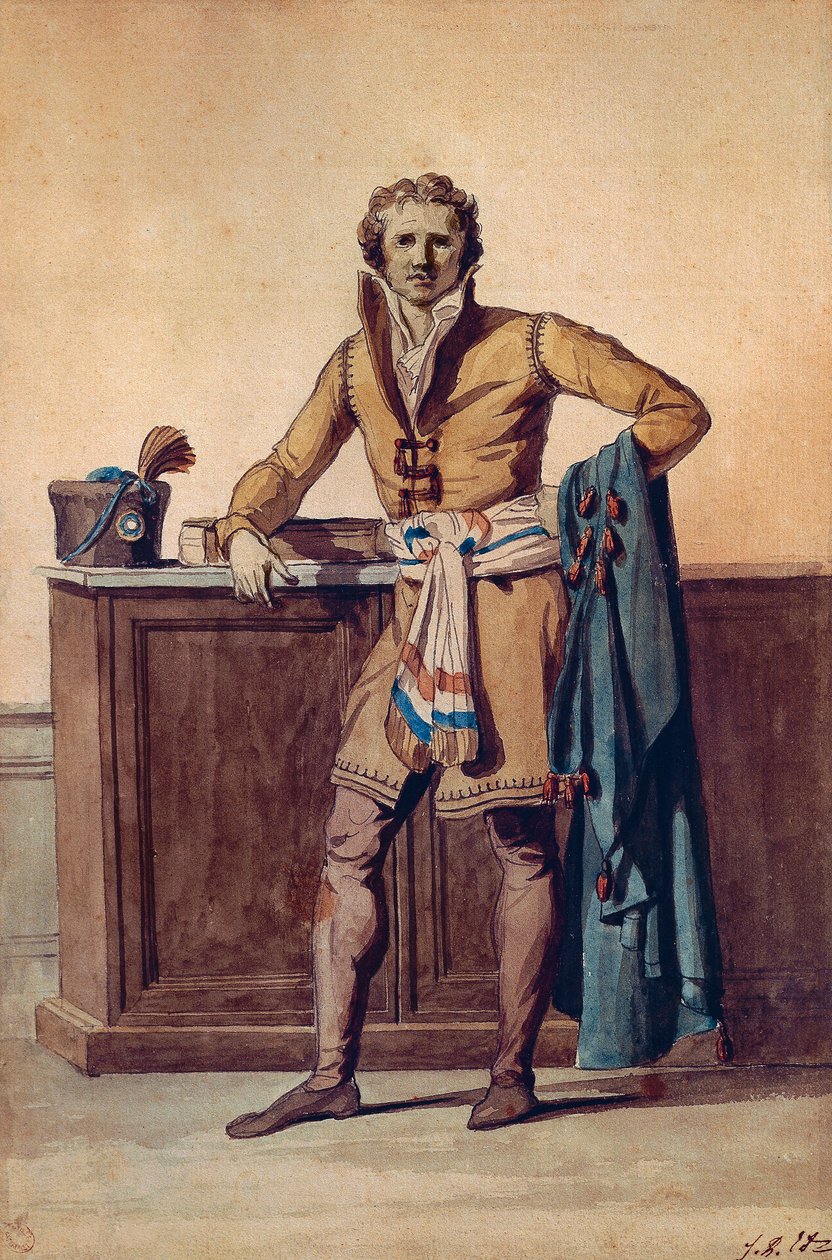 Fransk medborgares inre klädsel (akvarell) av Jacques Louis David