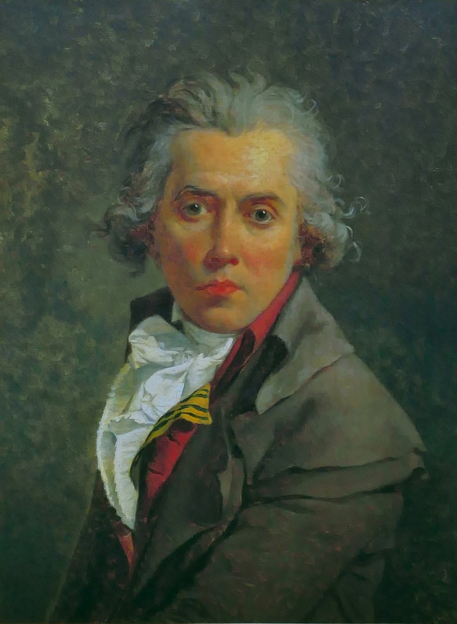 Italienska:  Autoritratto Självporträtt med tre kragar av Jacques Louis David
