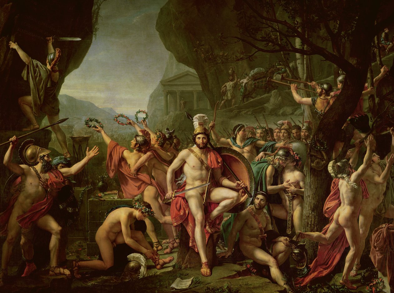 Leonidas vid Thermopylae, 480 f.Kr av Jacques Louis David