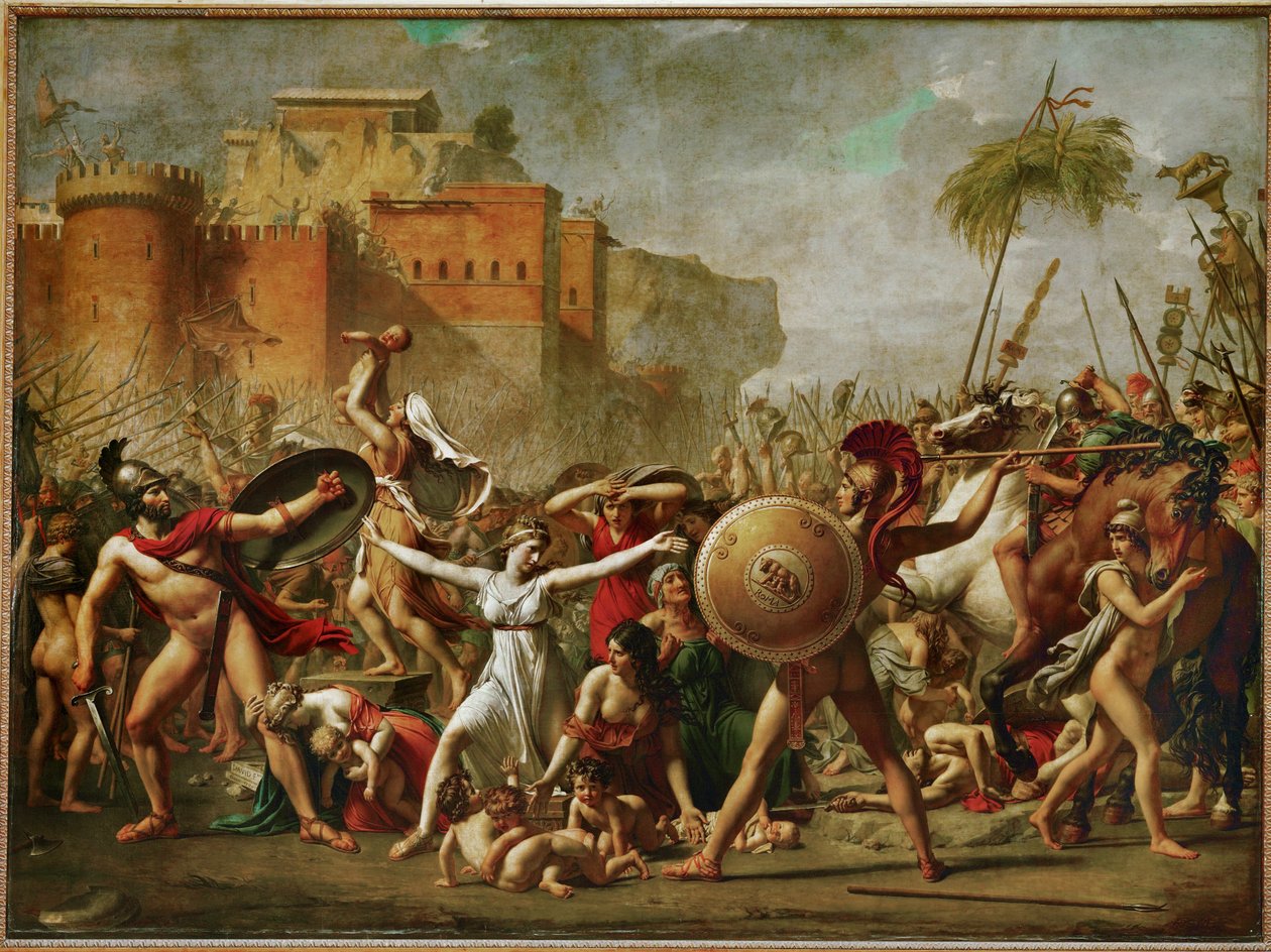 Les Sabines - De sabinska kvinnorna stoppar striden ... av Jacques Louis David