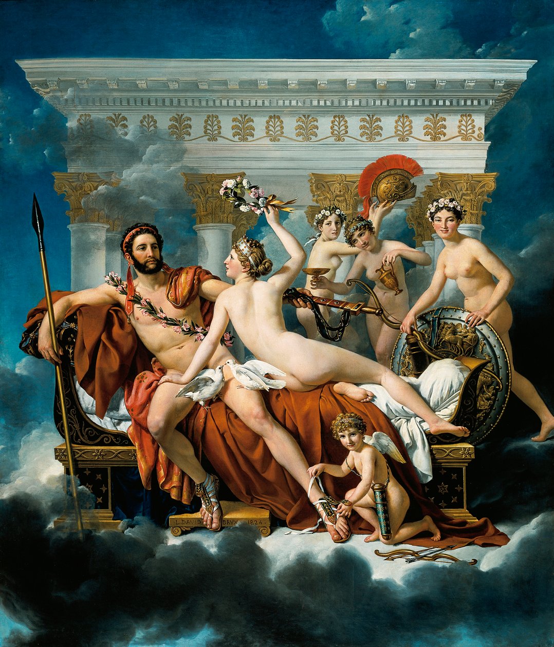 Mars avväpnad av Venus och de tre nåderna av Jacques Louis David