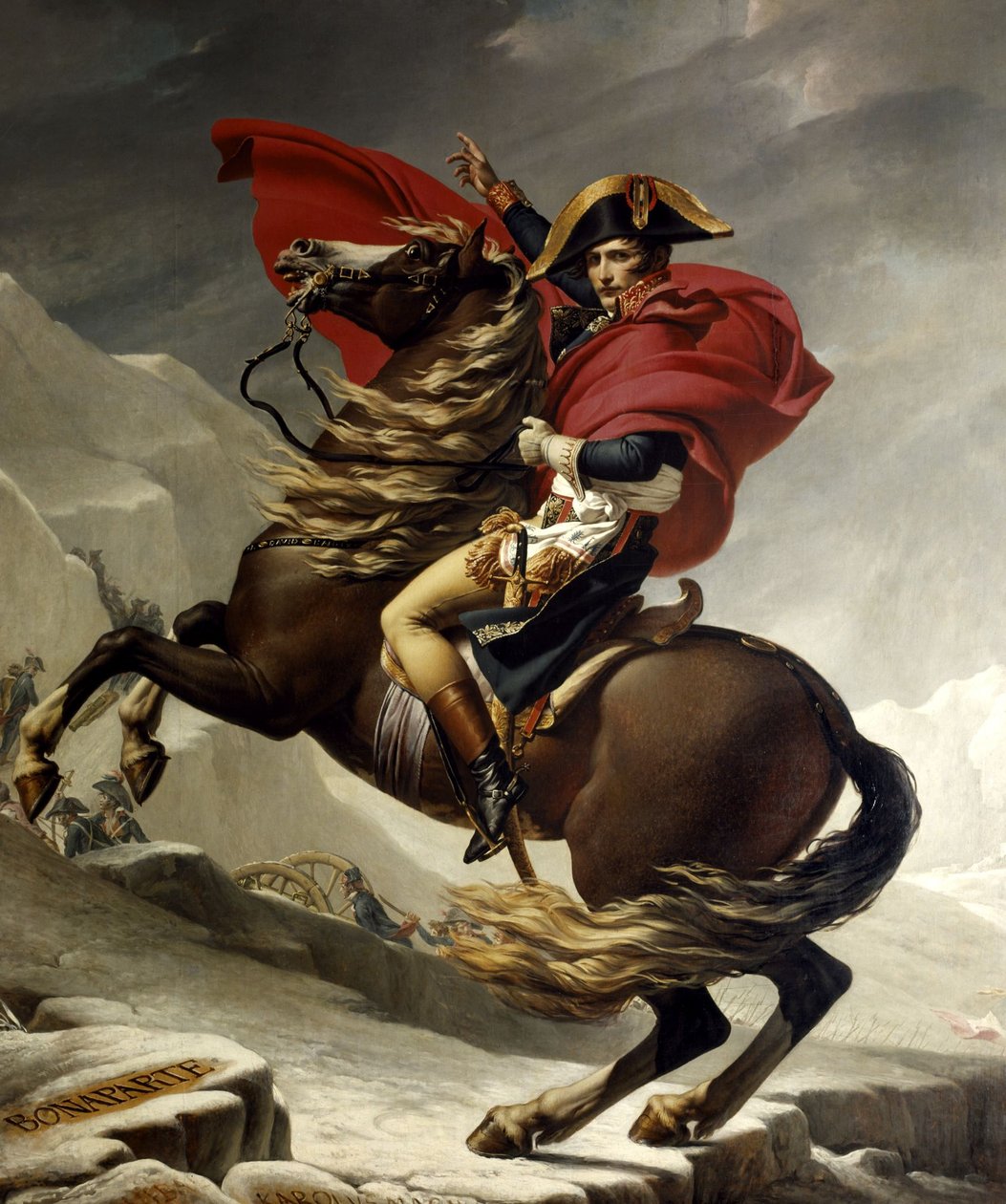 Napoleon Bonaparte korsar Alperna vid Grand Saint Bernard av Jacques Louis David