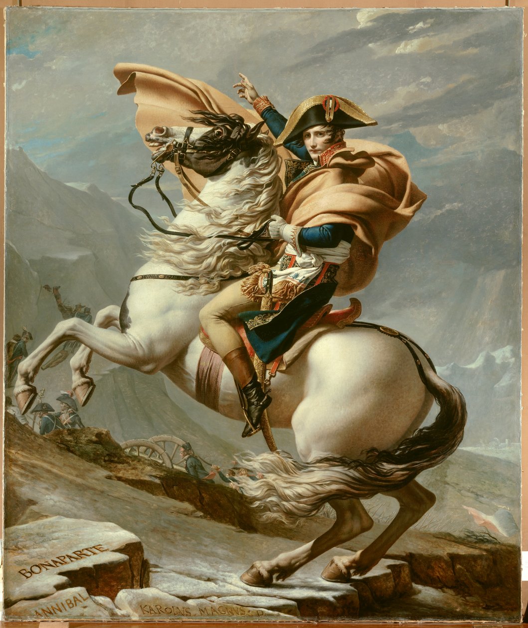 Napoleon korsar Alperna av Jacques Louis David