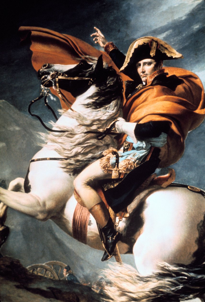 Napoleon korsar Alperna, detalj, c1800. av Jacques Louis David