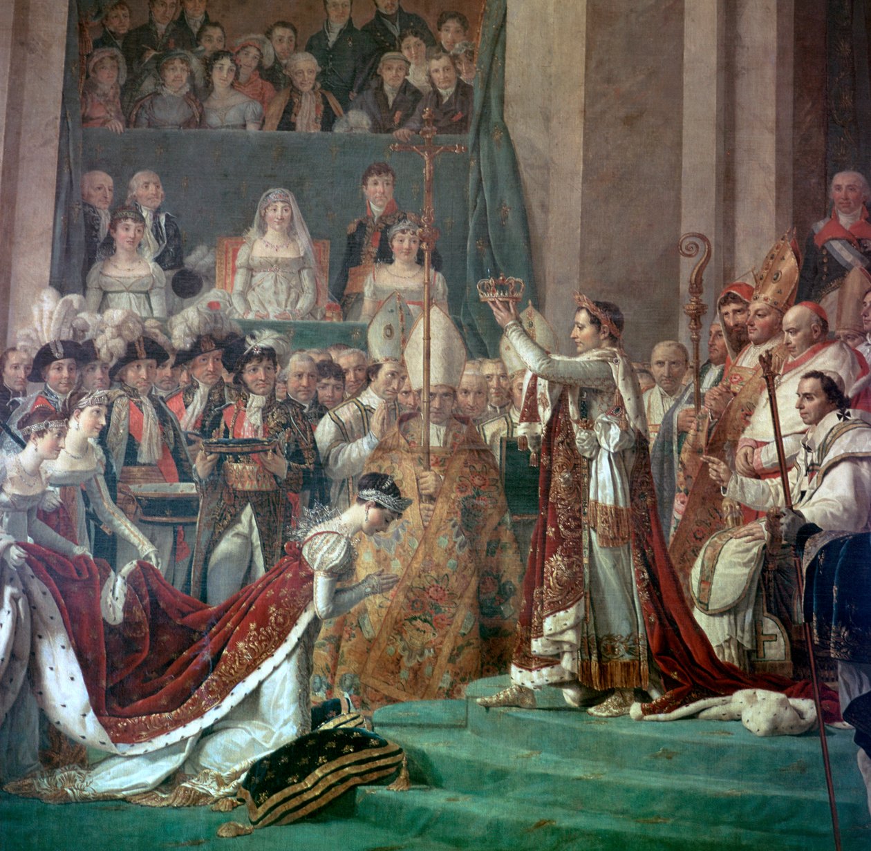 Målning av Napoleon Buonaparte och kejsarinnan Josephine, 1700-talet av Jacques Louis David