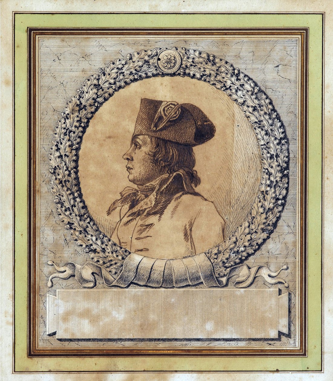 Philippe Francois Joseph Le Bas - Porträtt av Philippe-Francois-Joseph Le Bas (1764-1794) av Jacques Louis David (1748-1825), ca. 1793 - Penna, pensel, bläck på papper, D 15.2 - Privat samling av Jacques Louis David