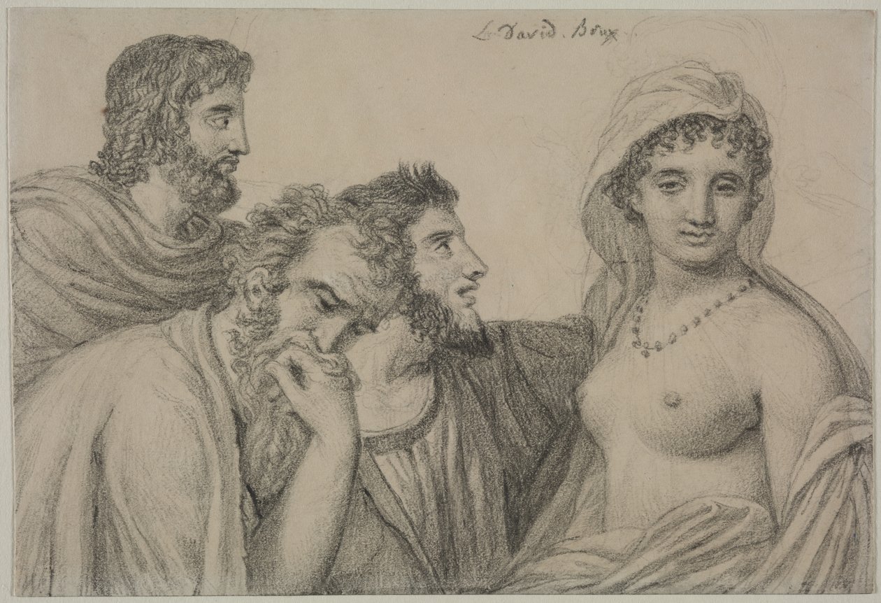 Phryné inför domarna, ca. 1816-1820. av Jacques Louis David