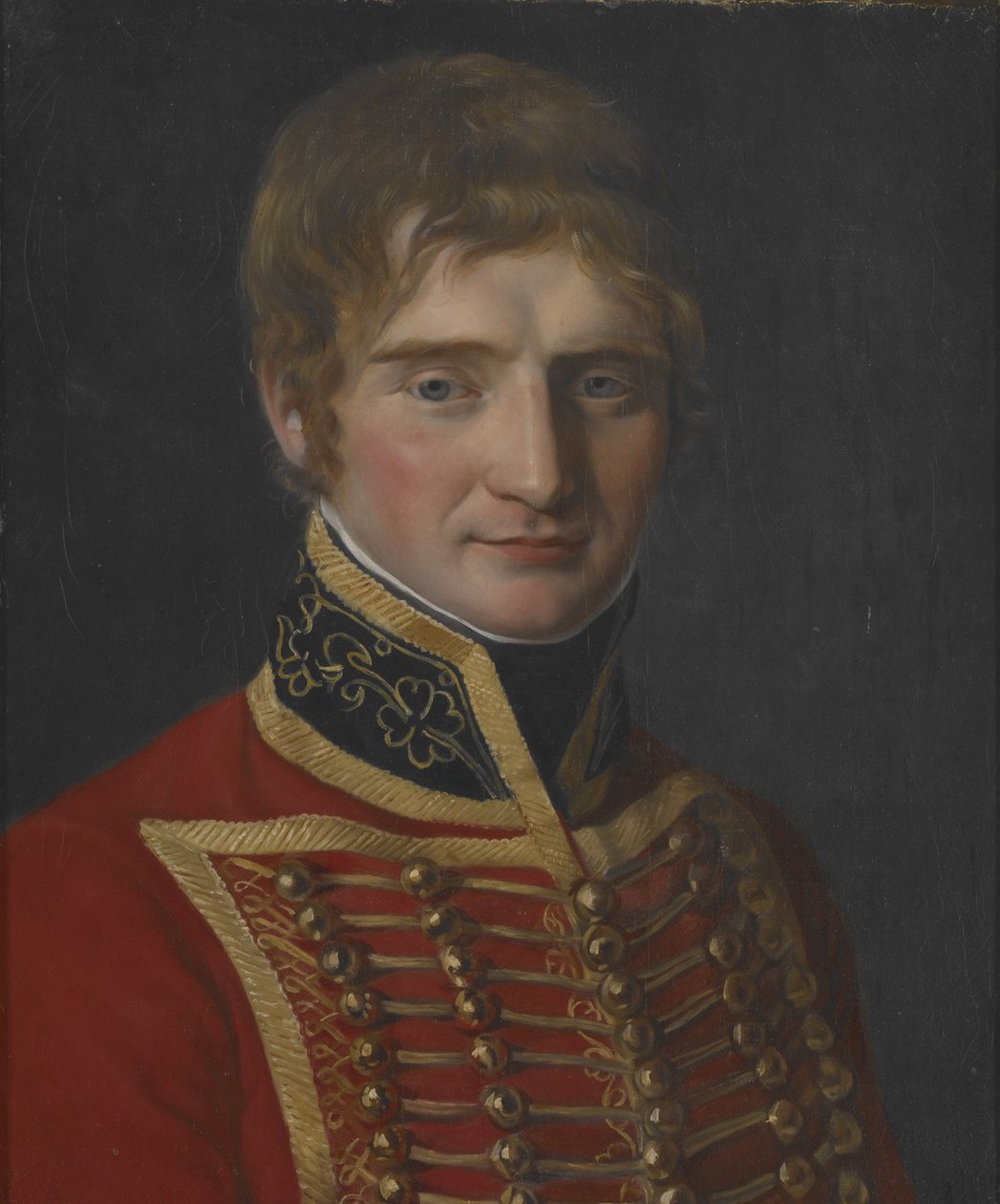 Porträtt av en man i militärdräkt (olja på duk) av Jacques Louis David