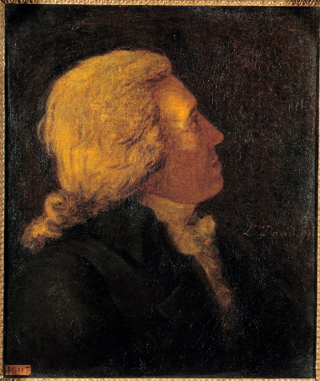 Porträtt av Bertrand Barere de Vieuzac (1755-1841), medlem av kommittén för Salut offentligt måleri av Jacques Louis David (1748-1825) 1790 sön. 0,55 x 0,46 m av Jacques Louis David