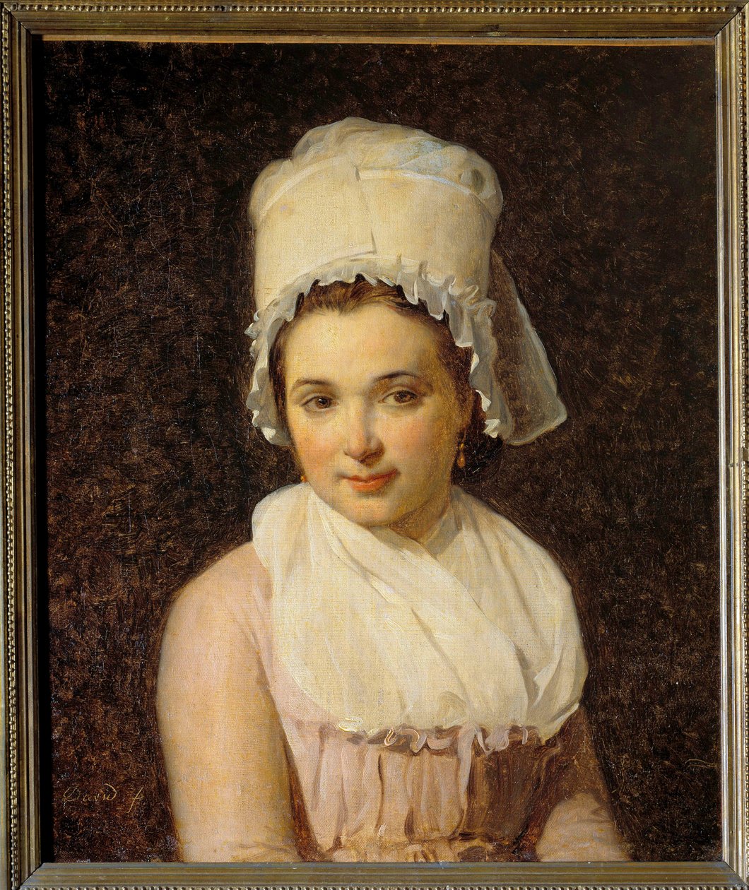 Porträtt av Catherine Marie Tallard (1772-1825) fru till Francois Lamy, borgmästare i Sougeres i Yonne-målningen av Jacques Louis David (1748-1825) 1795 Sön. 0,64x0,54 m - Porträtt av Catherine Marie Tallard (1772-1825), fru till Francois Lamy, borgmästare av Jacques Louis David