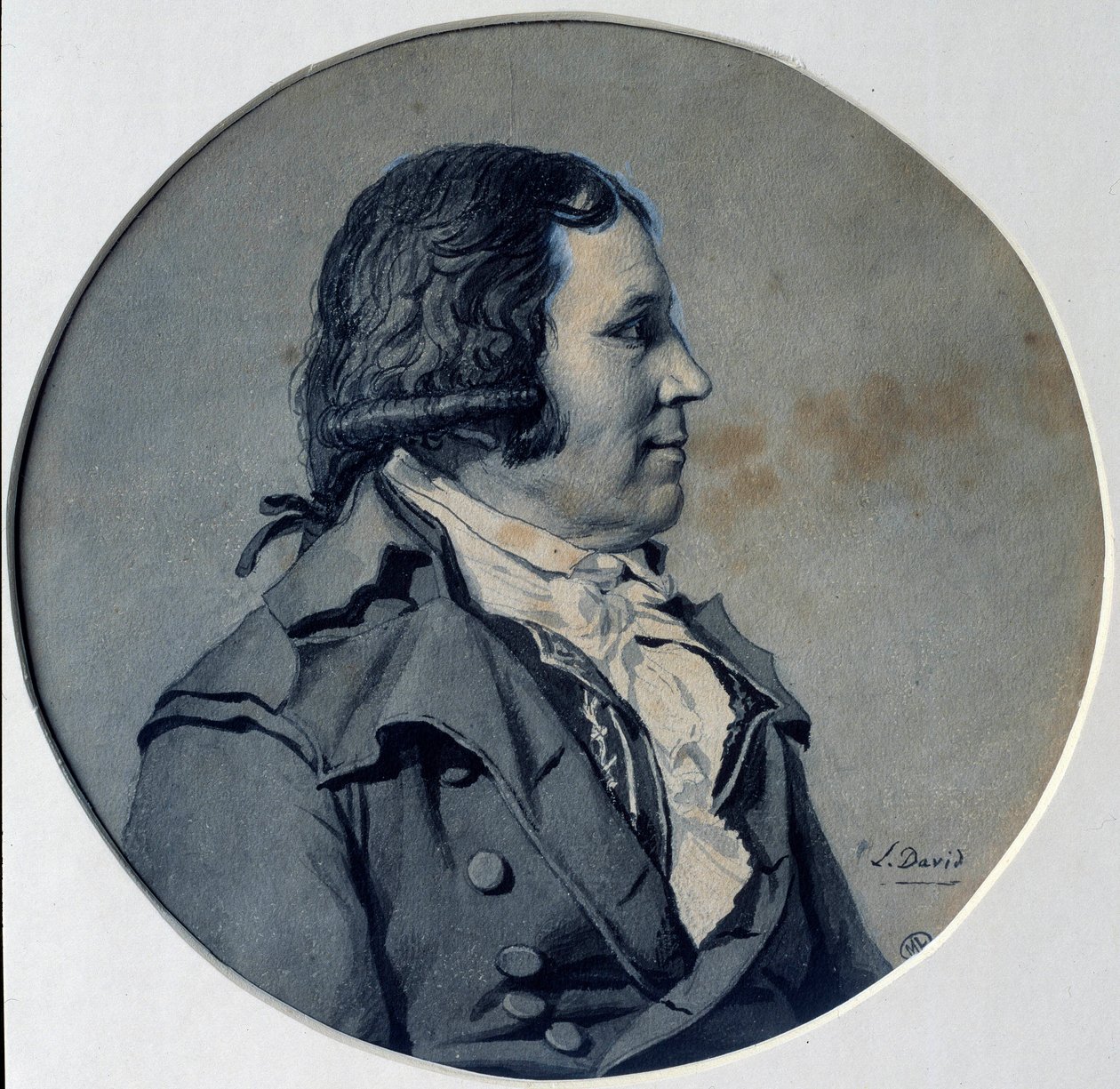 Porträtt av Edmond Louis Dubois de France (1747-1814) biträdande krigsminister. Teckning av Jacques Louis David (1748-1825) av Jacques Louis David
