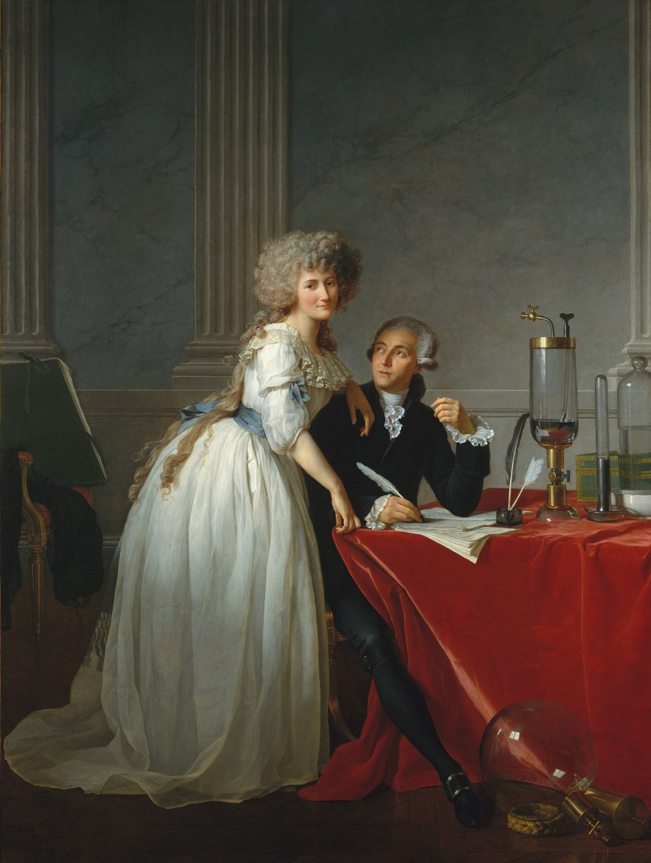 Porträtt av den franske kemisten Antoine Laurent Lavoisier med fru av Jacques Louis David